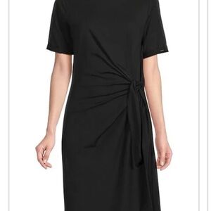 DKNY Black Tie-Front Maxi Dress NWT